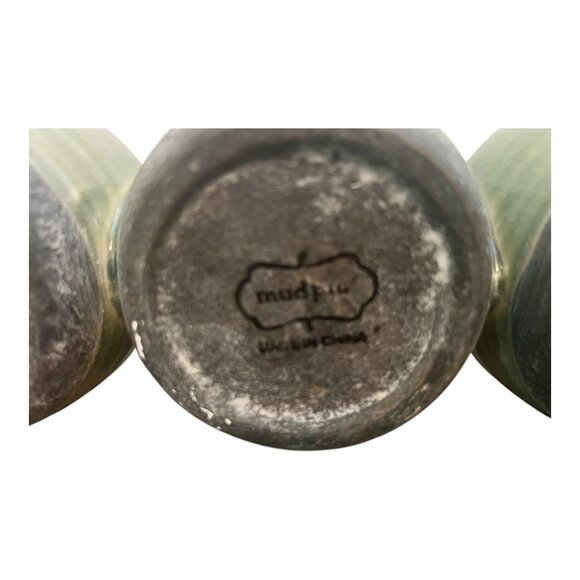 Mud Pie 3 Pot Herb Planter Ceramic 10.5 Inch Long Green - Picture 7 of 7